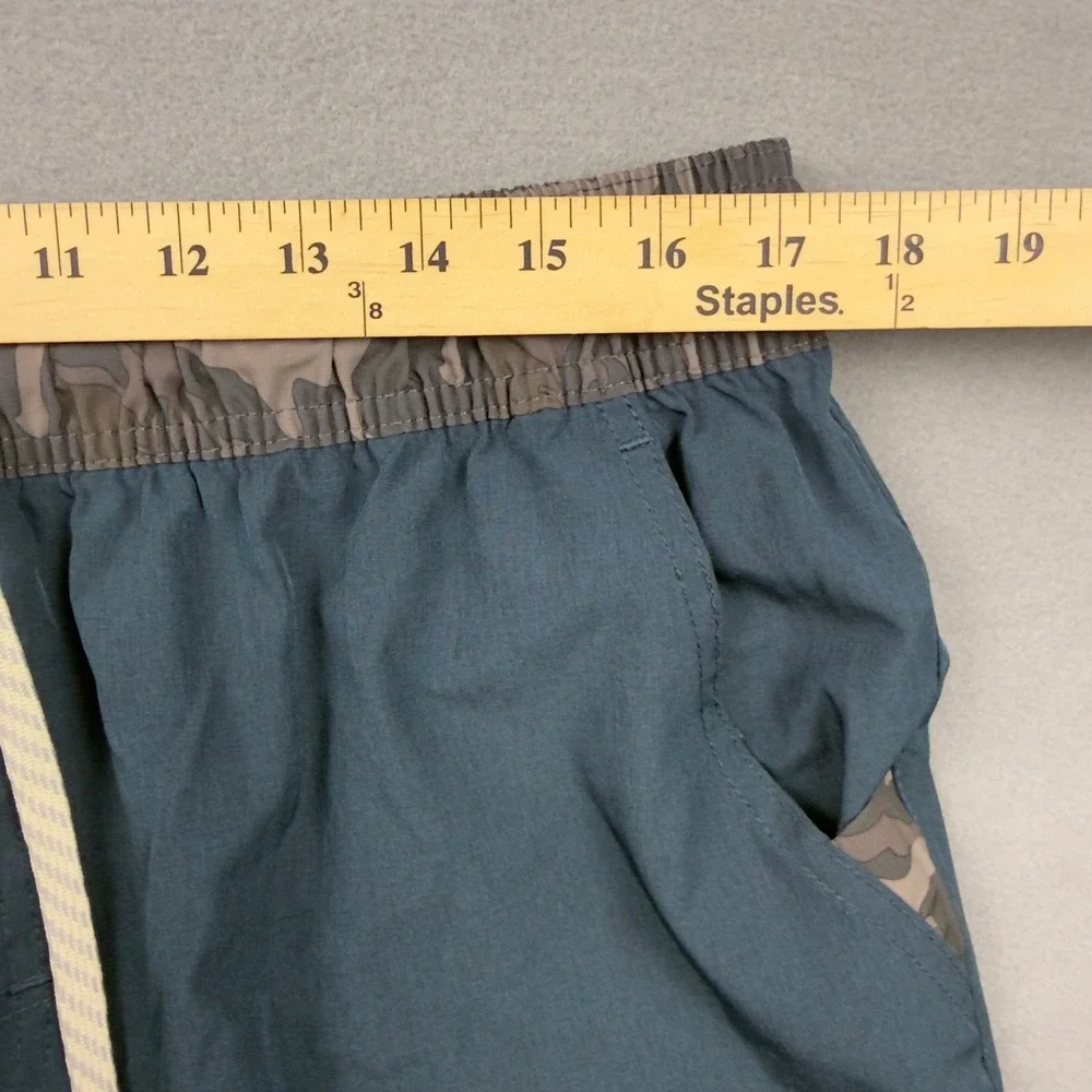 LEG3ND Discovery Mens XL Navy Blue Camo Hybrid Shorts Drawstring Elastic Waist